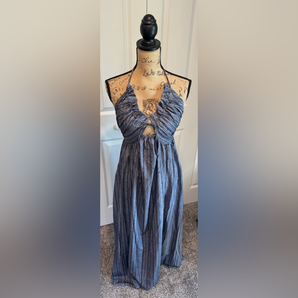 Elegant Navy and Light Blue Women's Dress